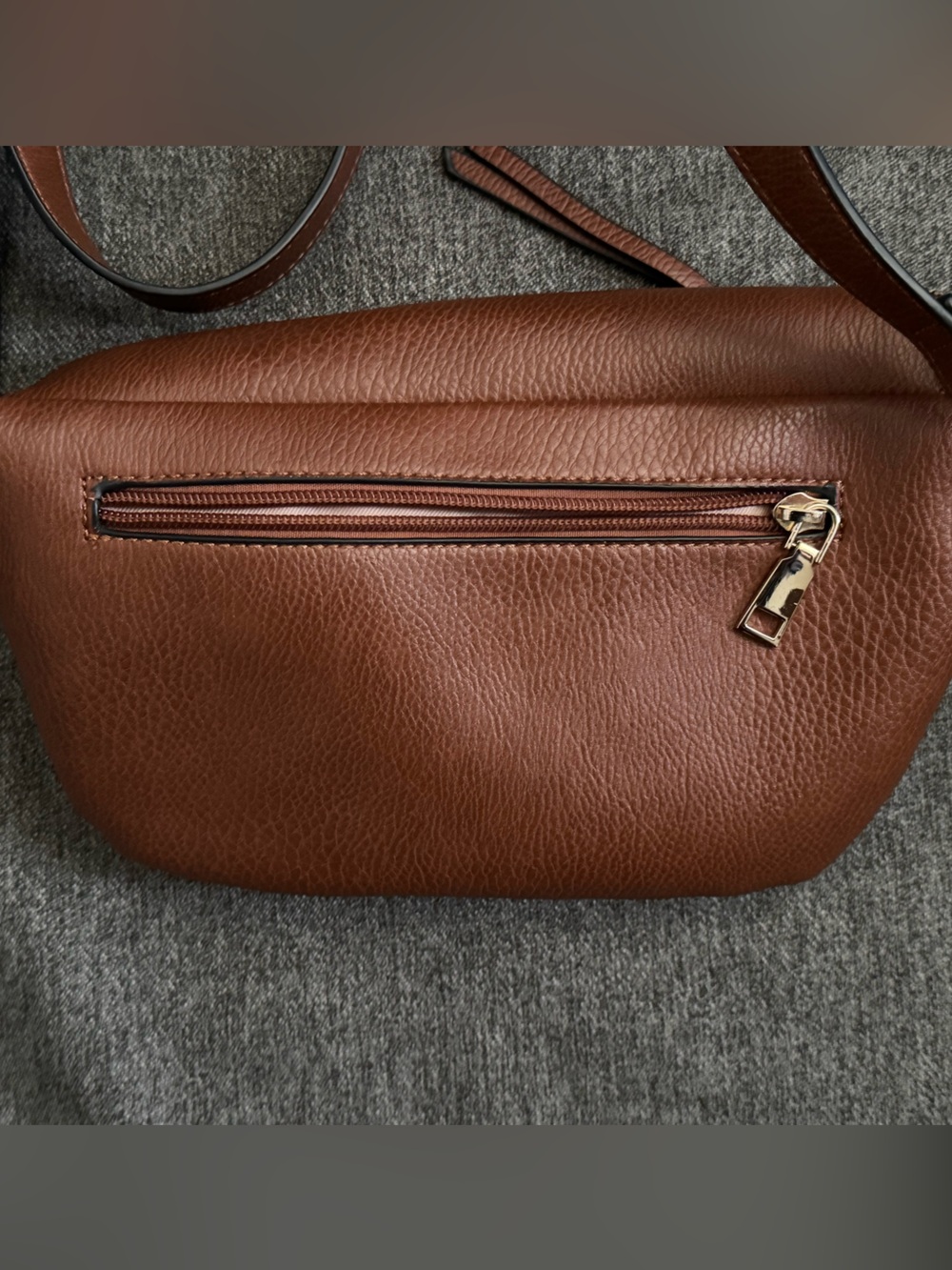 Poppy & Peonies Sidekick chestnut Brown Pebbled Leather Crossbody Bag - Picture 13 of 15